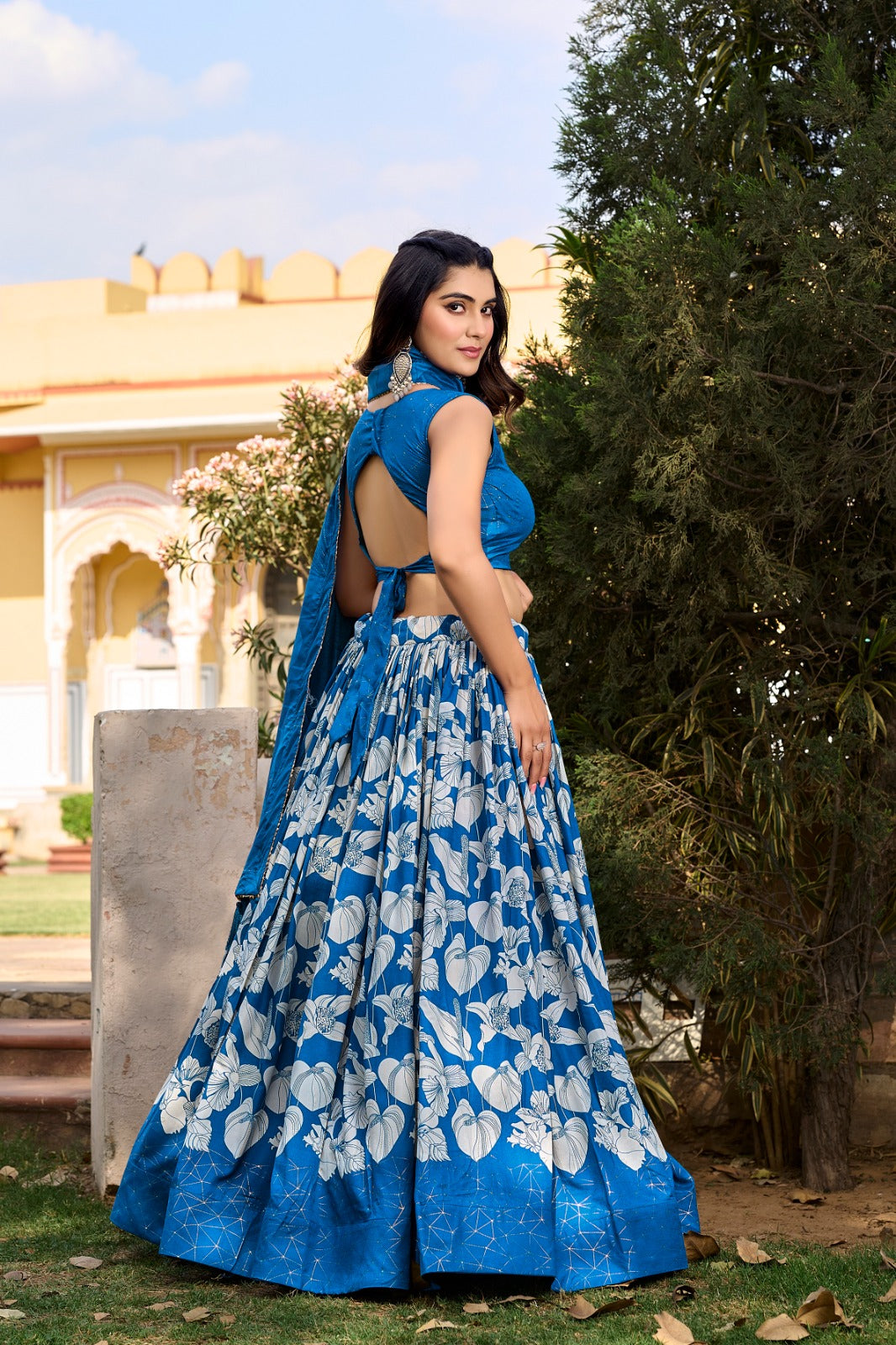 Tussar Silk Floral Print With Foil Print Lehenga Choli