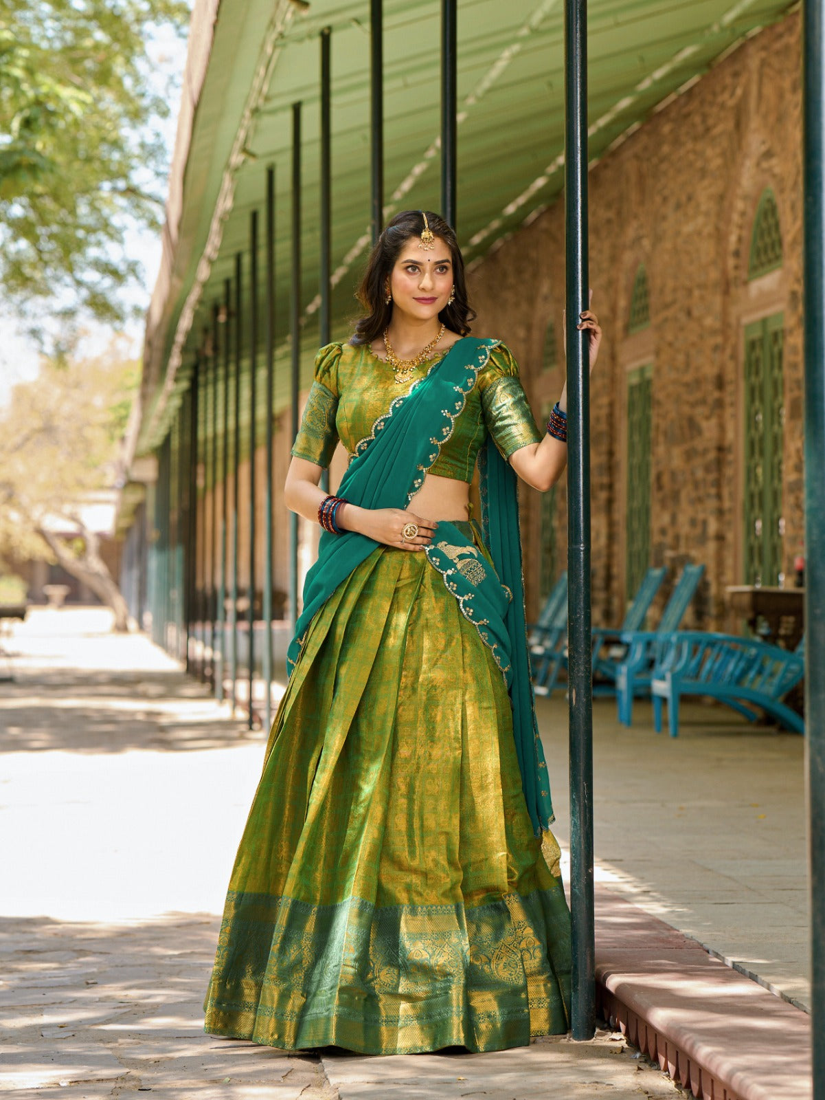 Luxurious Kanjivaram Silk Regal Lehenga Choli