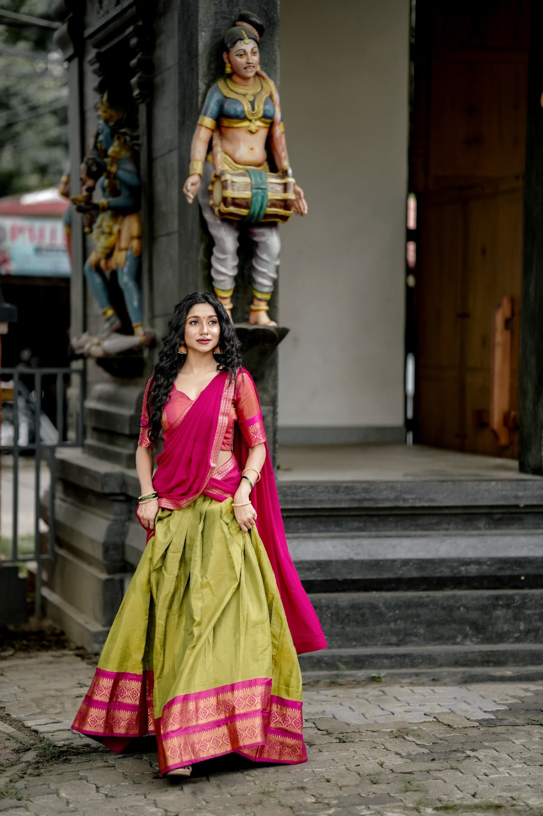 South-style Kanchipuram Silk Lehenga Choli