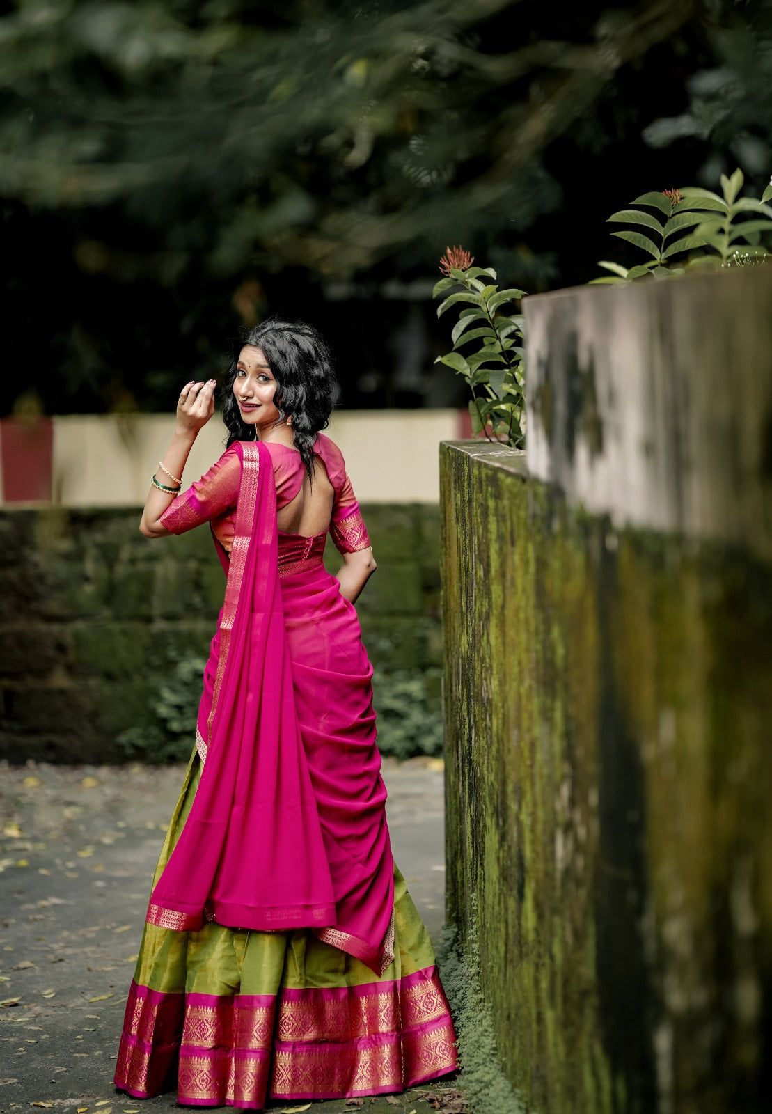 South-style Kanchipuram Silk Lehenga Choli