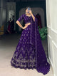 Purple Georgette Lehenga Choli With Sequins & Thread Embroidery Work