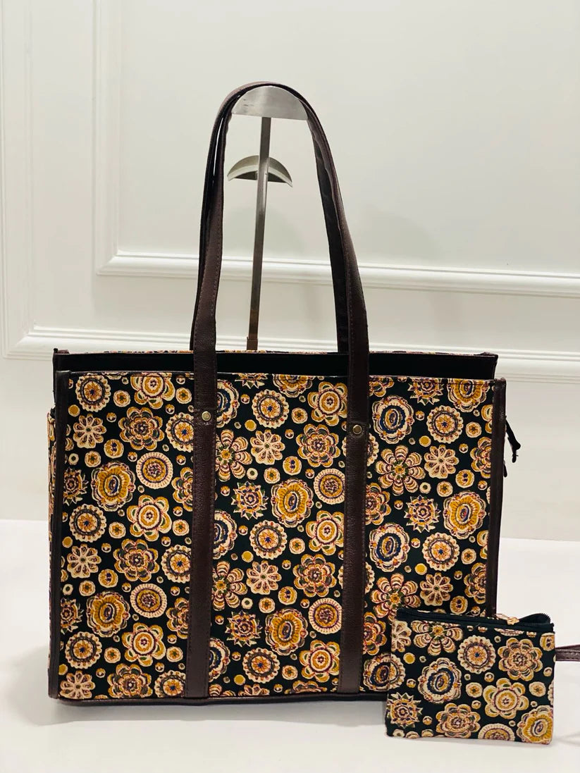 Mandala Bloom Tote Bag With Free Phone Pouch