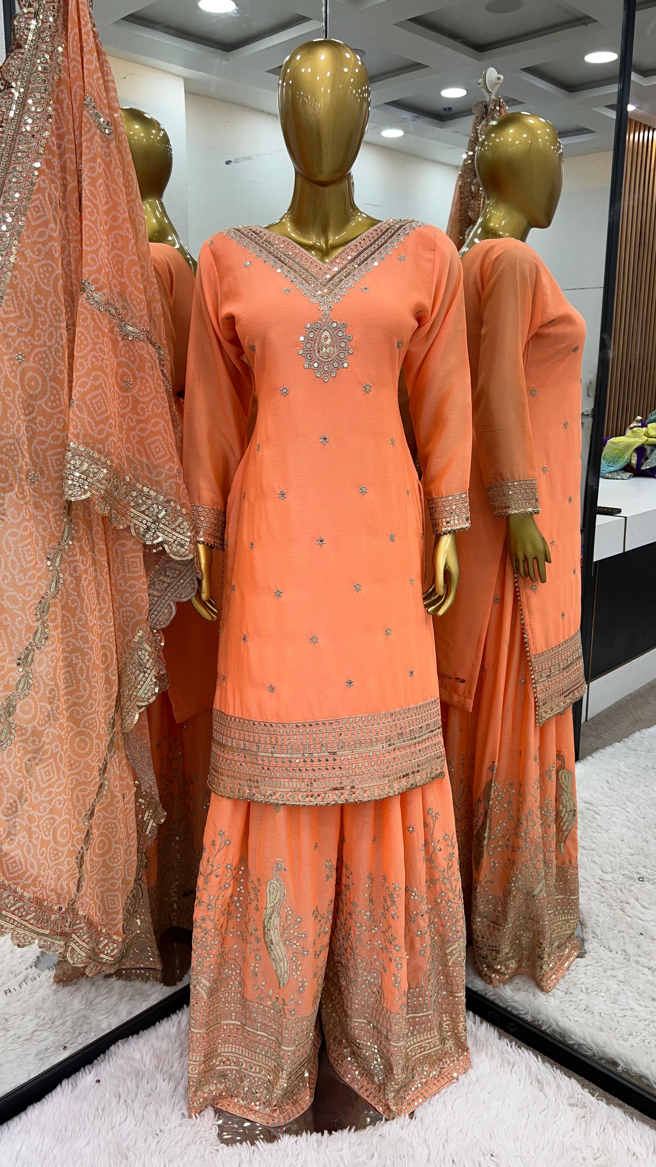 Designer  Suit For Women With Top-Bottom And Dupatta Set Collection