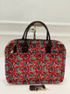 Red Jaal Print Fabric Modern Laptop Bag