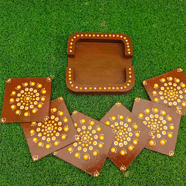 Wooden Tea Coasters set of 6