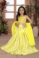 Classic Heavy sequance work Gaji silk Yellow Kids Lehenga Choli | Ready To Wear