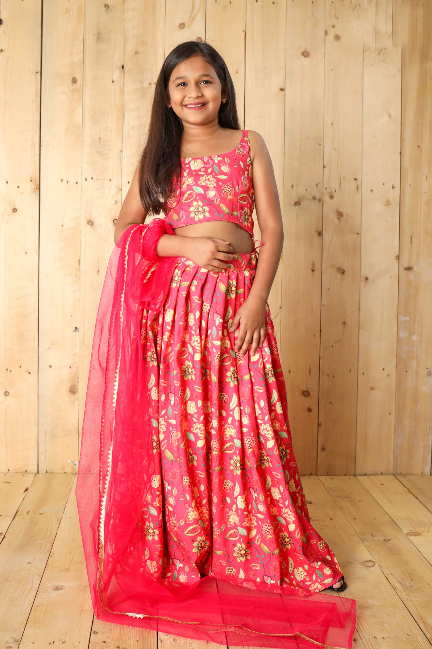 Digital print with Blouse Heavy sequance work Pink Kids Lehenga Choli | Ready To Wear - India shopping