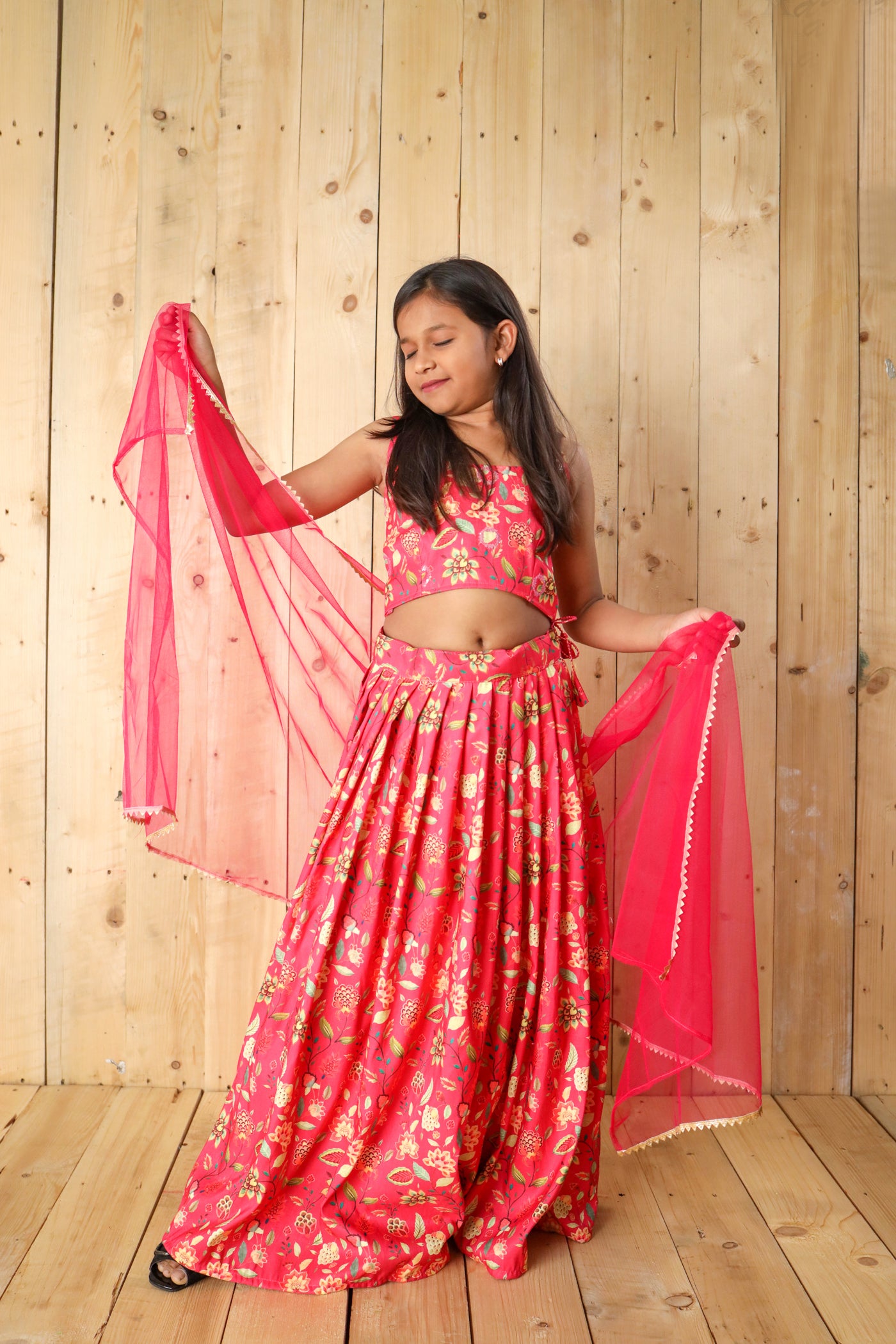 Digital print with Blouse Heavy sequance work Pink Kids Lehenga Choli | Ready To Wear - India shopping