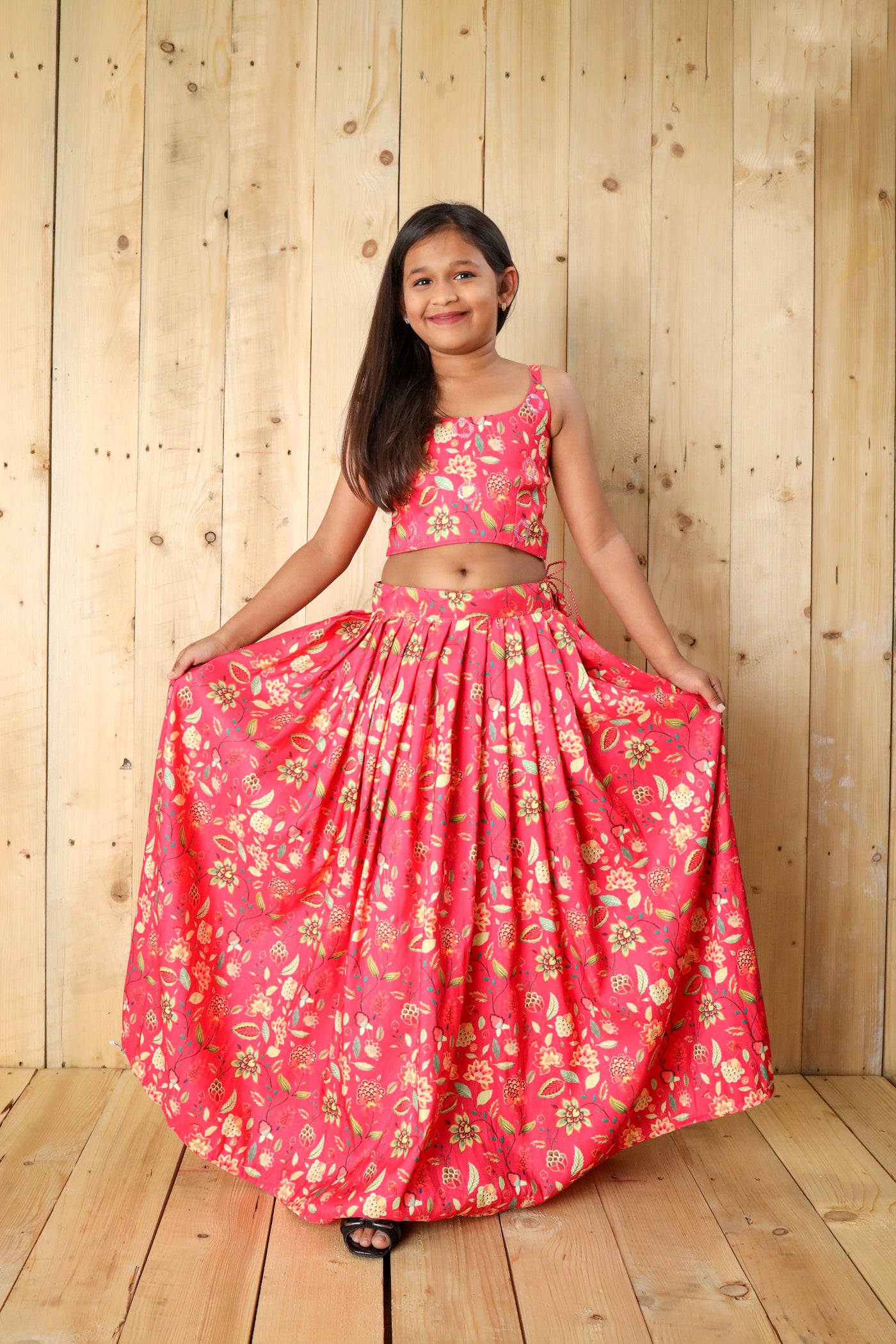 Digital print with Blouse Heavy sequance work Pink Kids Lehenga Choli | Ready To Wear - India shopping