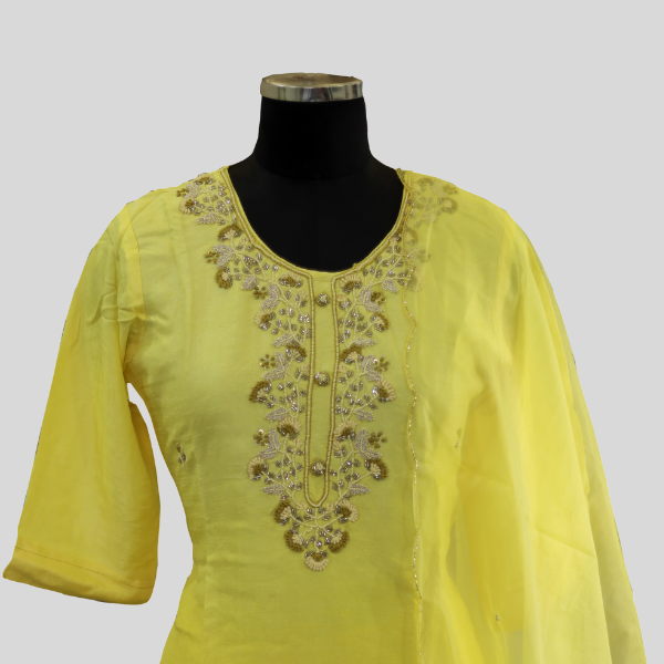 Yellow Ombre Kurta Set