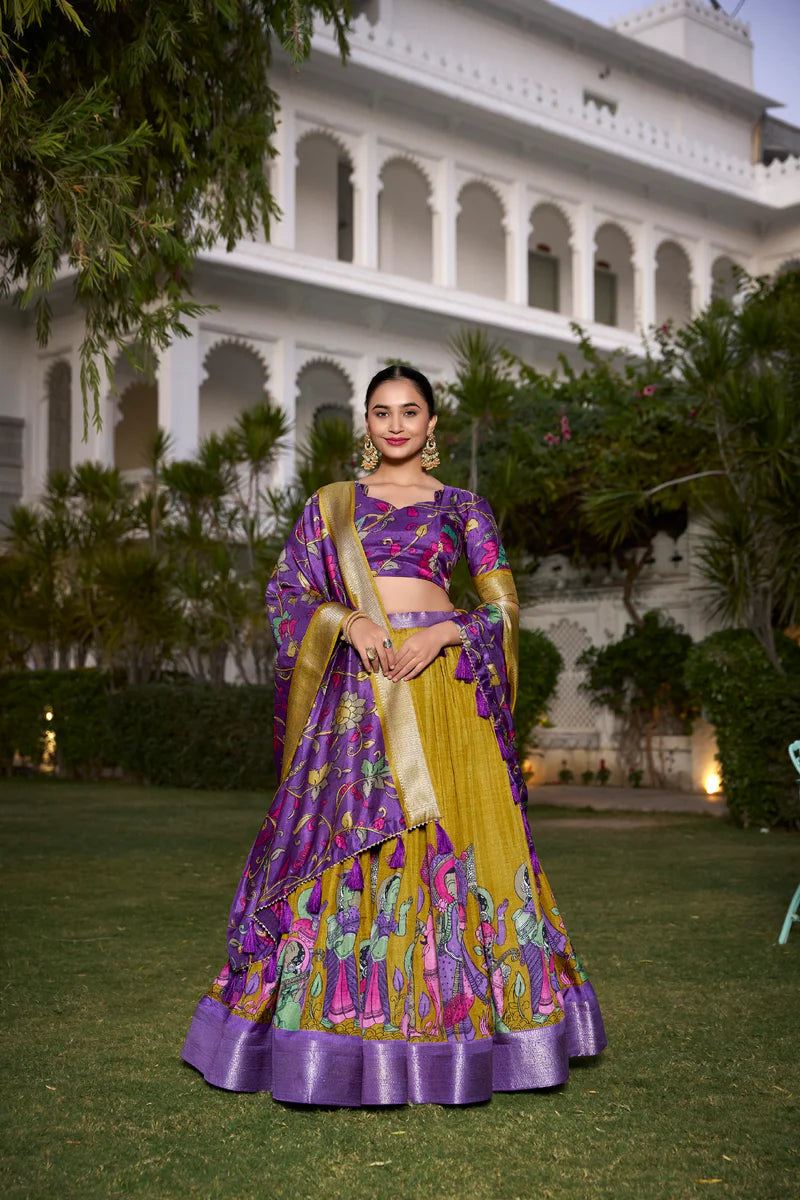 Stylish Lehenga Choli With Zari Weaving Border Work | Ready To Wear