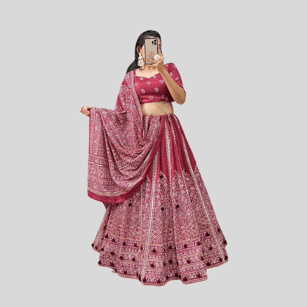 Bandhani Lehenga Choli Ready to Wear - India shopping