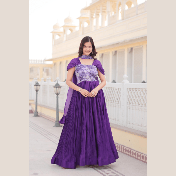 Women's Gown with -Dupatta Set - India shopping