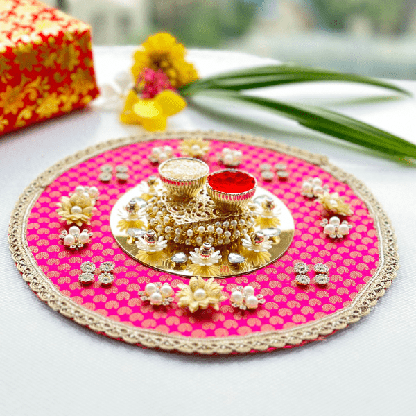 Aashray Pearl Luminous Aarti Thali - India shopping