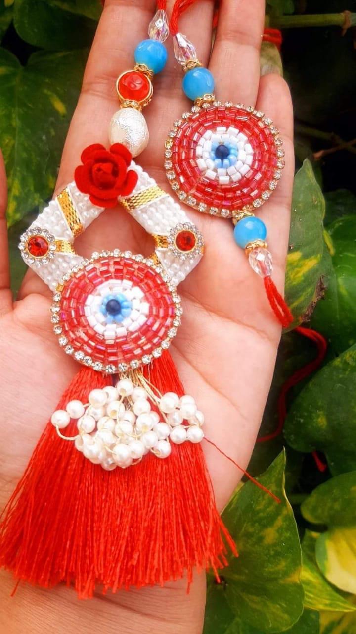 Couple Rakhi | Red Colour | Set Of 3 Pairs