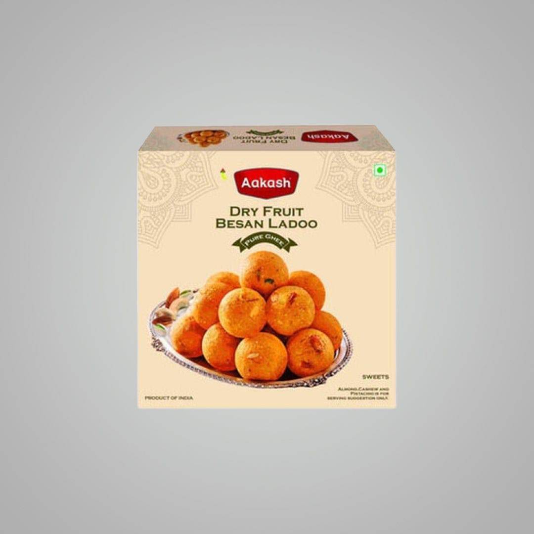 Akash Namkeen Dry Fruit Besan Ladoo - 400 gms - India shopping