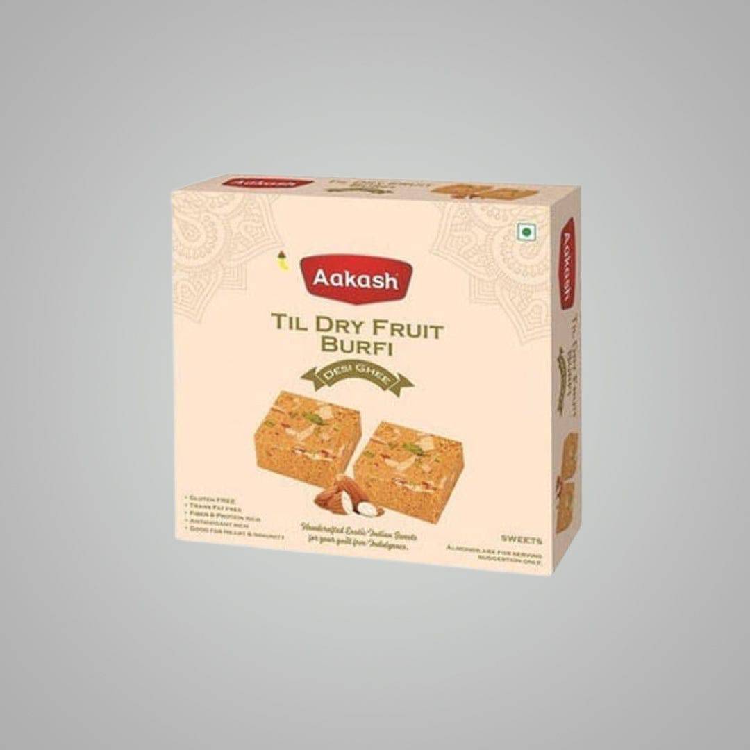 Akash Namkeen Till Dry Fruit Burfi - 500 gms - India shopping