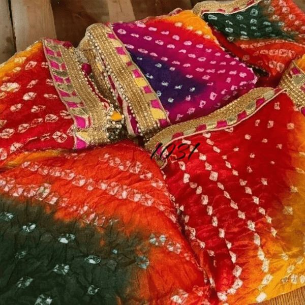 Bandhani Duptta Multi Colour Set of 2 - India shopping