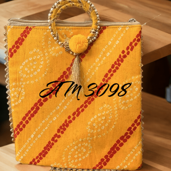 Bandhani Style Handbag Set Of 3 Pieces - India shopping