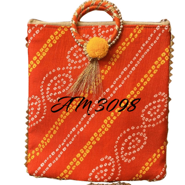 Bandhani Style Handbag Set Of 3 Pieces - India shopping