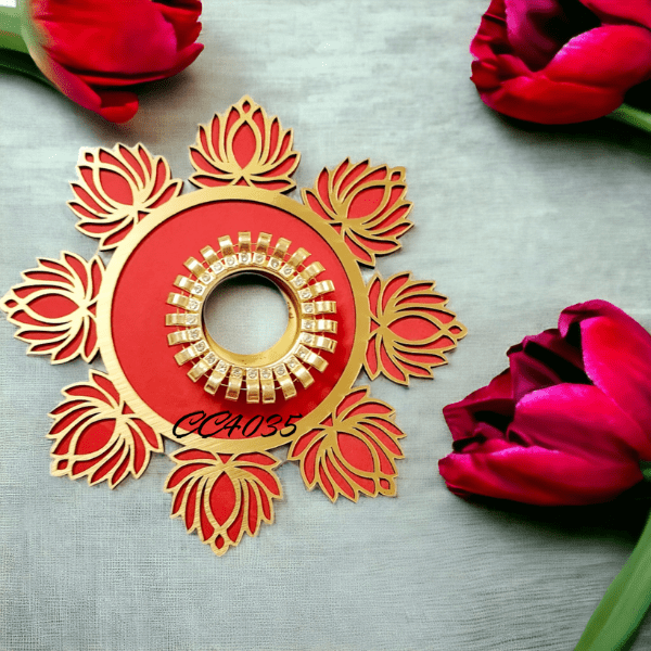 Lotus rangoli candle tea light holder | diwali - India shopping