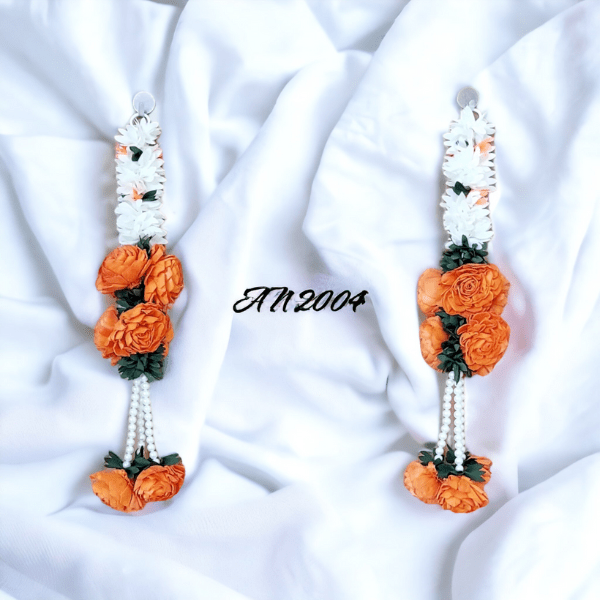 Orange Rose with Pearl Wall Hanging - India shopping