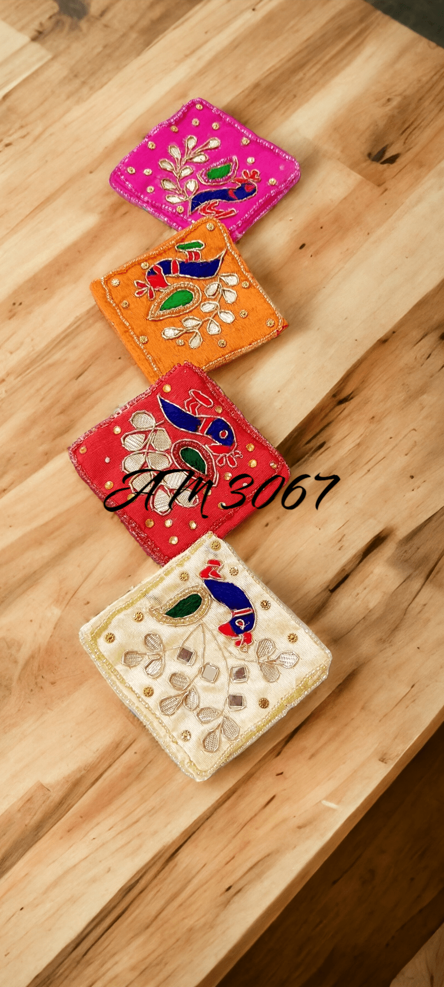 Coin Handwork Traditional Pouch Set Of 10 - India shopping