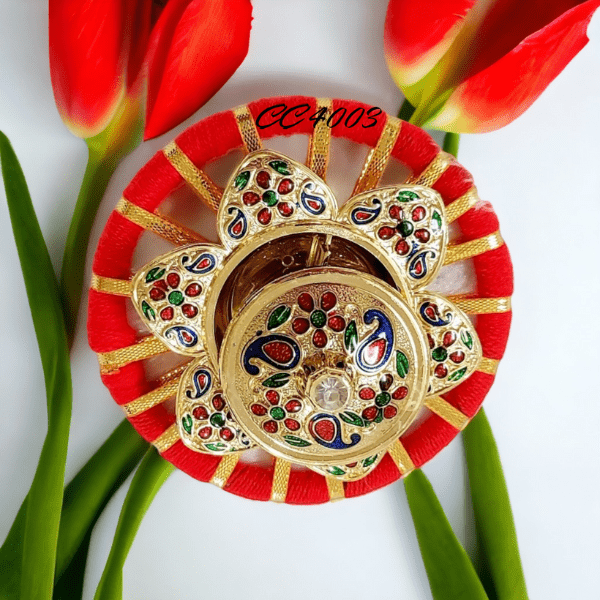 Ring Flower Roli Chawal Plater - India shopping