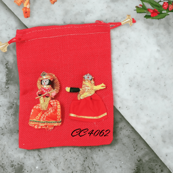 Traditional Radha Krishna Jute Potlies - India shopping