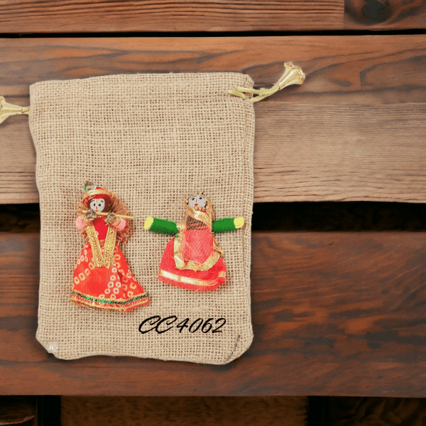 Traditional Radha Krishna Jute Potlies - India shopping