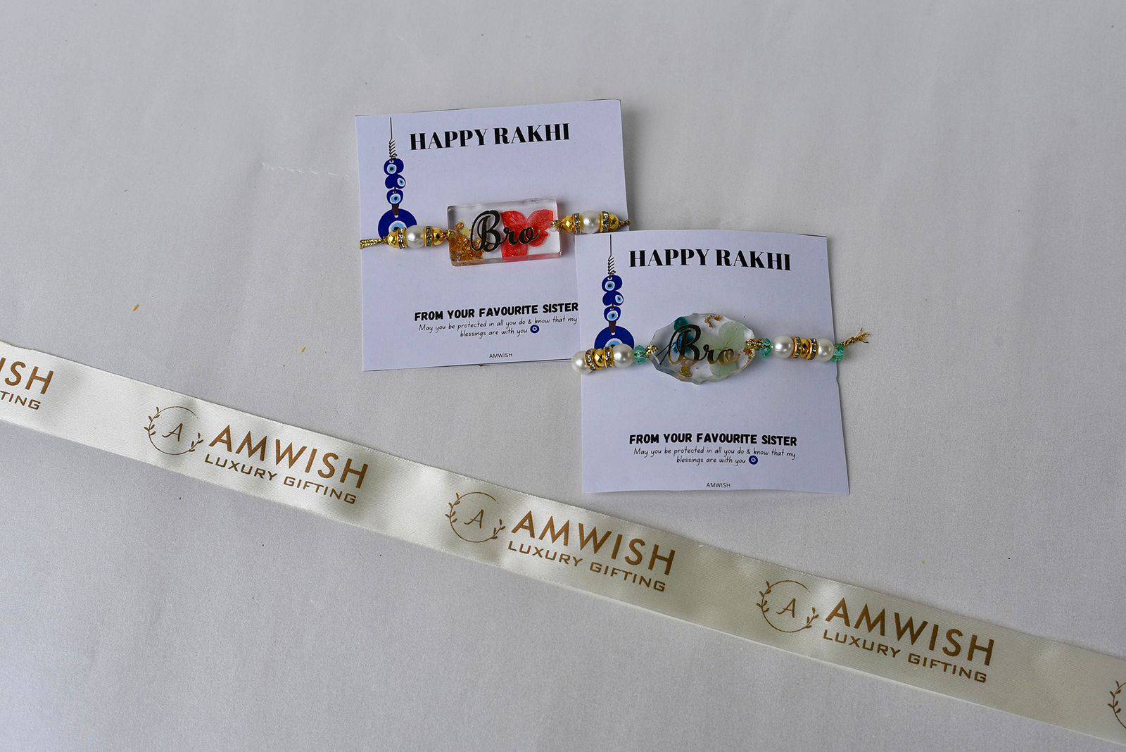 Resin Rakhi | Customize Name | Set of 2 - India shopping