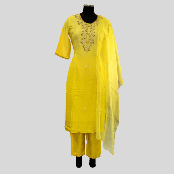 Yellow Ombre Kurta Set - India shopping