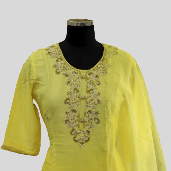 Yellow Ombre Kurta Set - India shopping