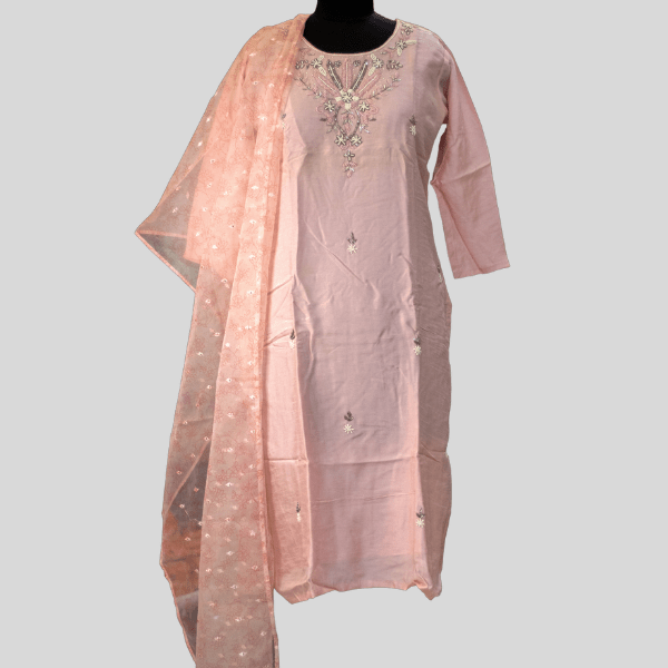 Dusty Pink Kurta With Dupatta - India shopping