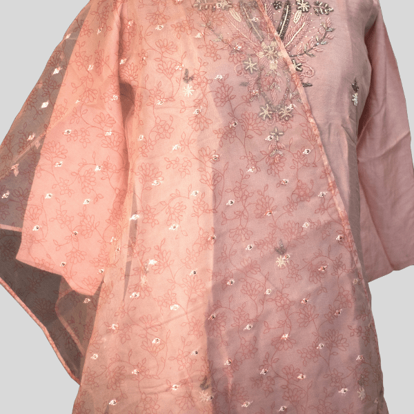 Dusty Pink Kurta With Dupatta - India shopping