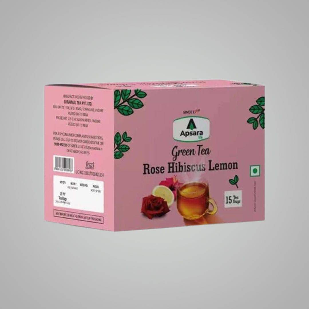 Apsara Rose Hibiscus Lemon Green Tea - India shopping