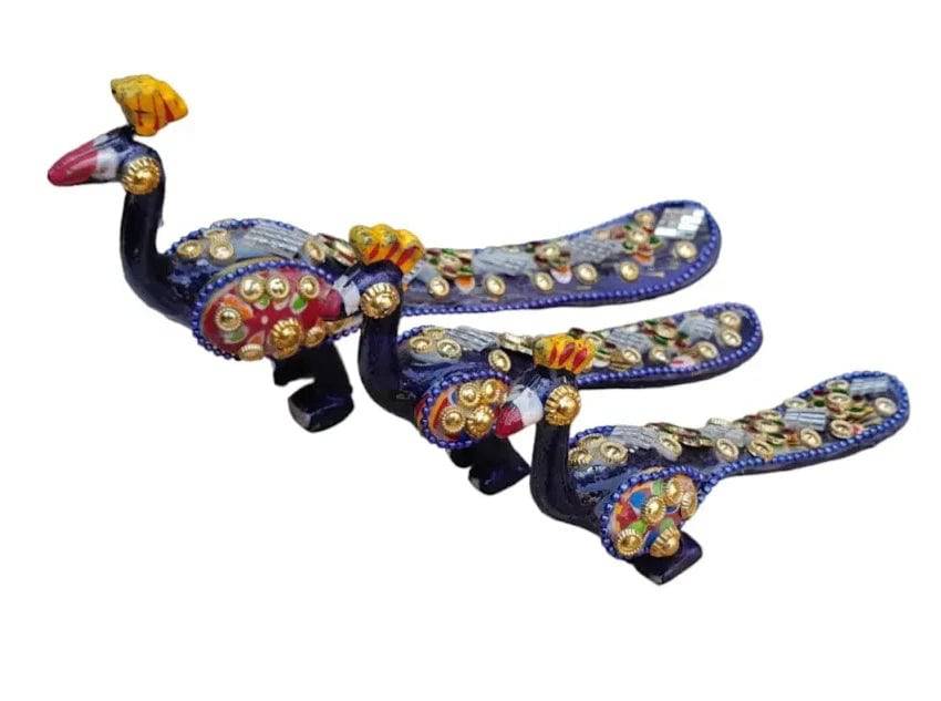 Peacock Decor Set of 3 - Arjun Handicraft - India shopping