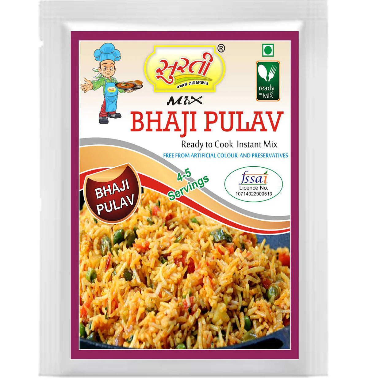 Surtimix Bhaji Pulav Masala | Ready To Eat 200 gms