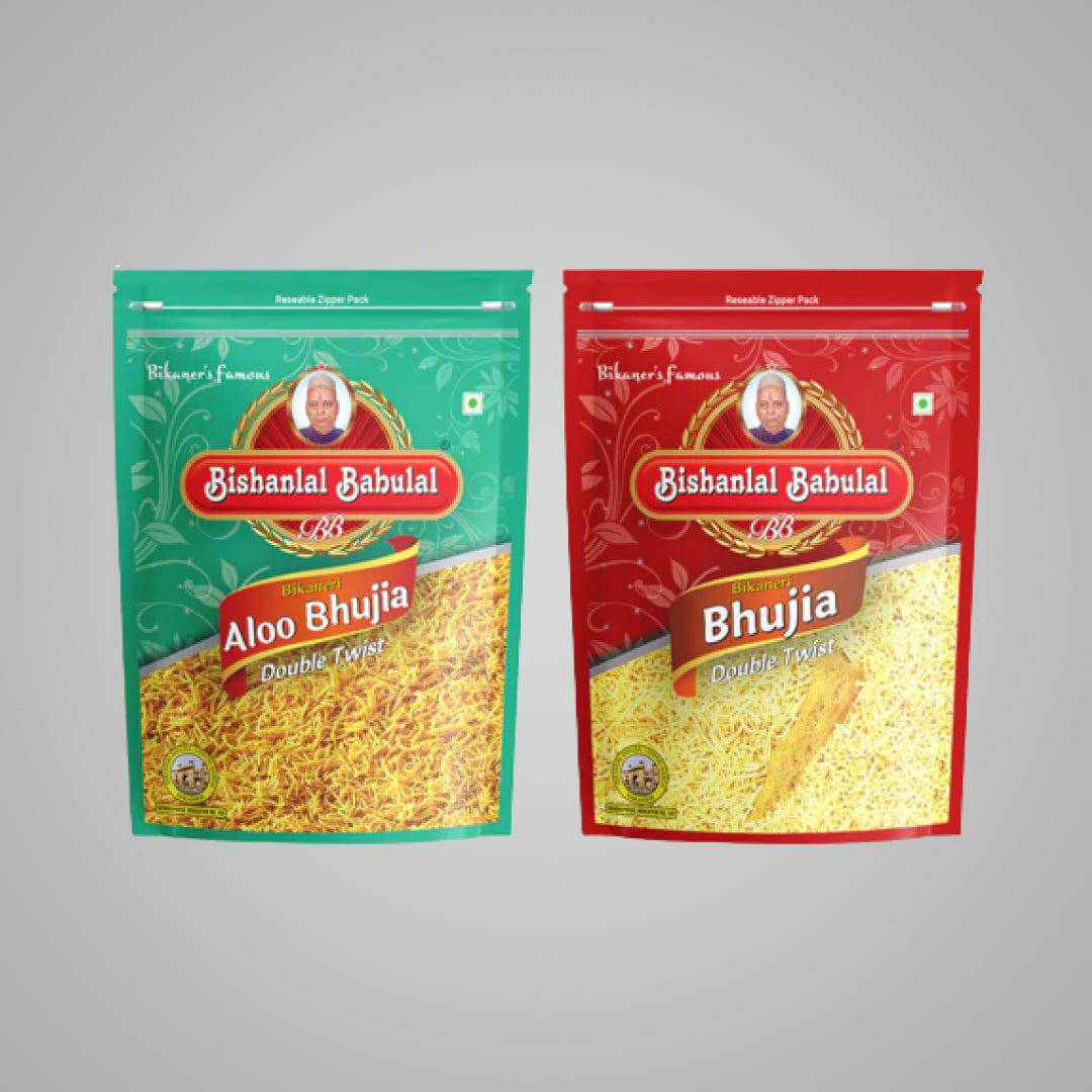 Bishanlal Babulal Bhujia & Aloo Bhujia Combo - 500 gms - India shopping