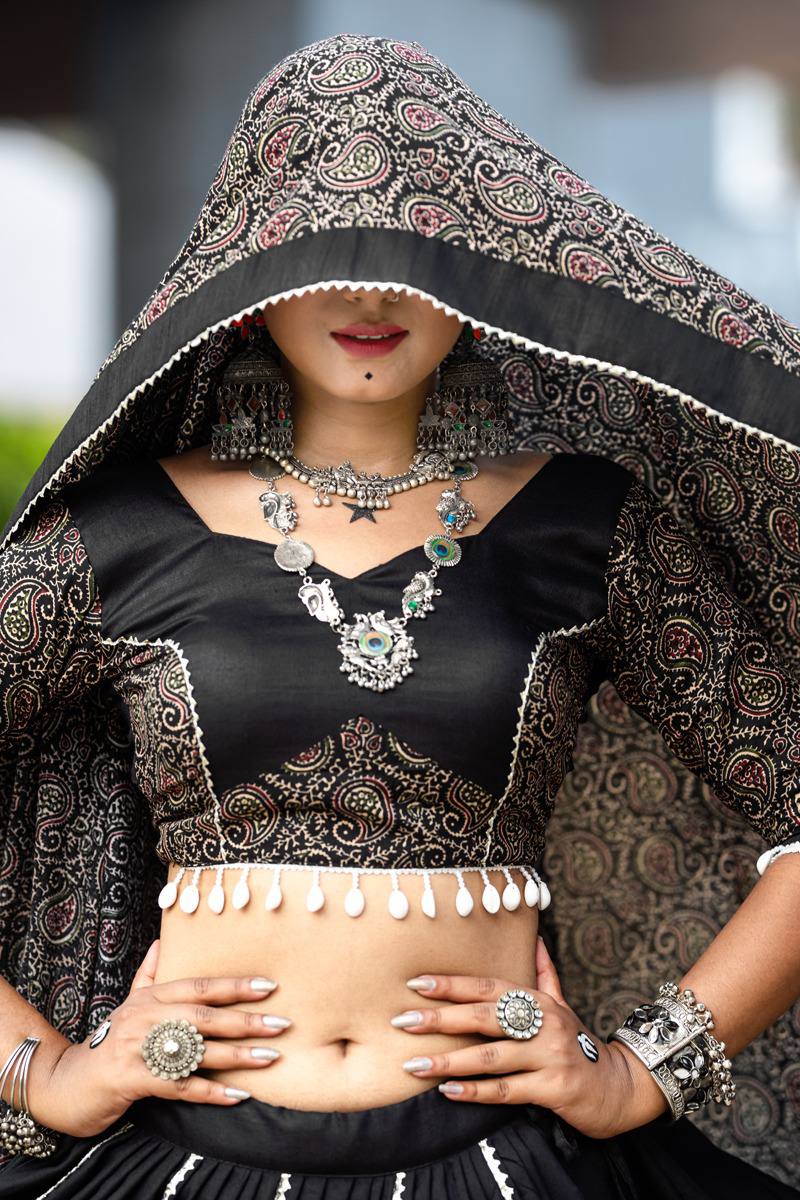 Black Blossom | Cotton Chaniya Choli | Ready To Wear