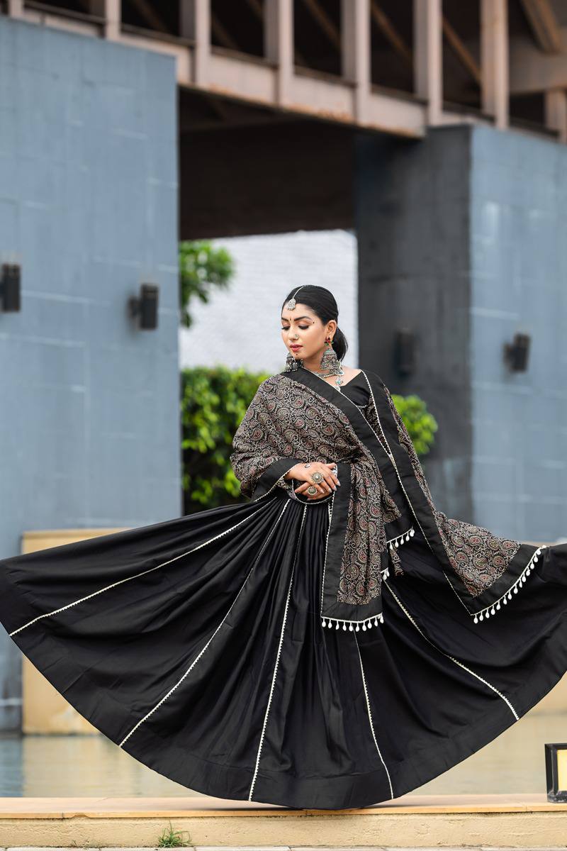 Black Blossom | Cotton Chaniya Choli | Ready To Wear