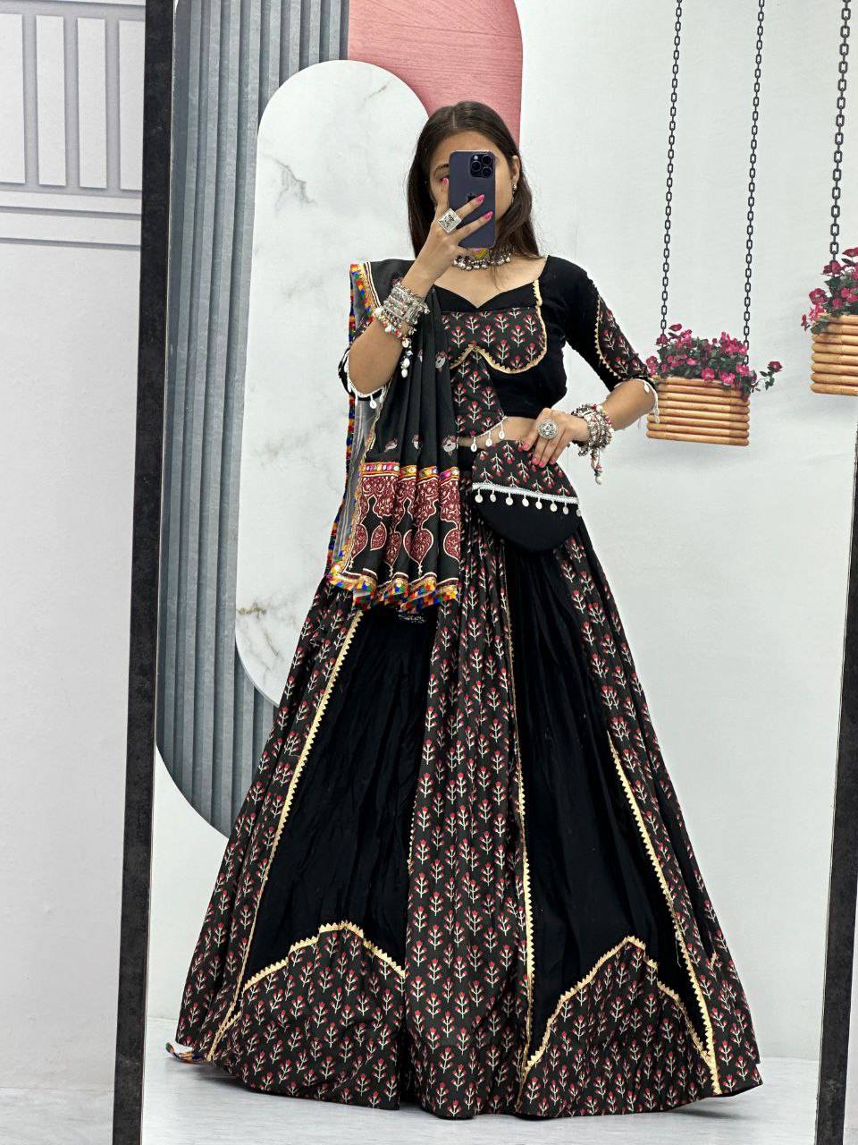 Navratri  Special Pure Cotton Lehenga Choli  | Ready To Wear | Aug-24 - India shopping