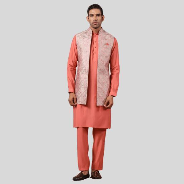 Embroidery Jodhpuri Long Jacket with Kurta pajama - India shopping