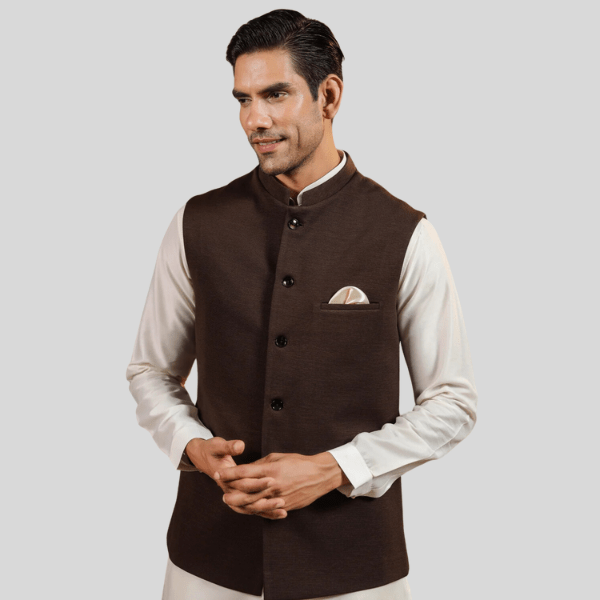 Formal Waist Coat For Men | Brown - India shopping