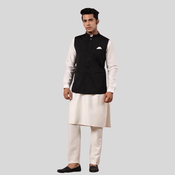 Formal Waist Coat | Plain Black - India shopping