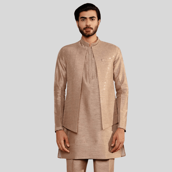 Jodhpuri Embroidery Jacket With Kurta Pajama Set - India shopping