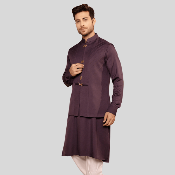 Long Sleeve Jodhpuri Jacket with Kurta Pajama Set - India shopping