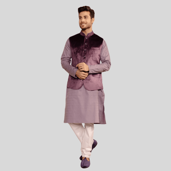 Velvet Waist Coat | Purple Color - India shopping