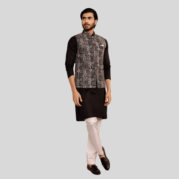 Black Color Plain Kurta Pajama - India shopping