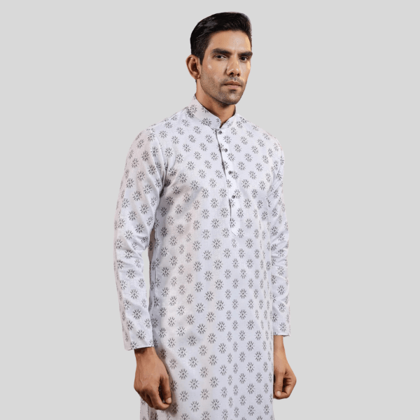 Cotton Kurta Pajama For Men | White Black - India shopping